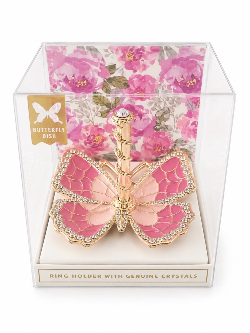 Pink Crystal Ring Holder